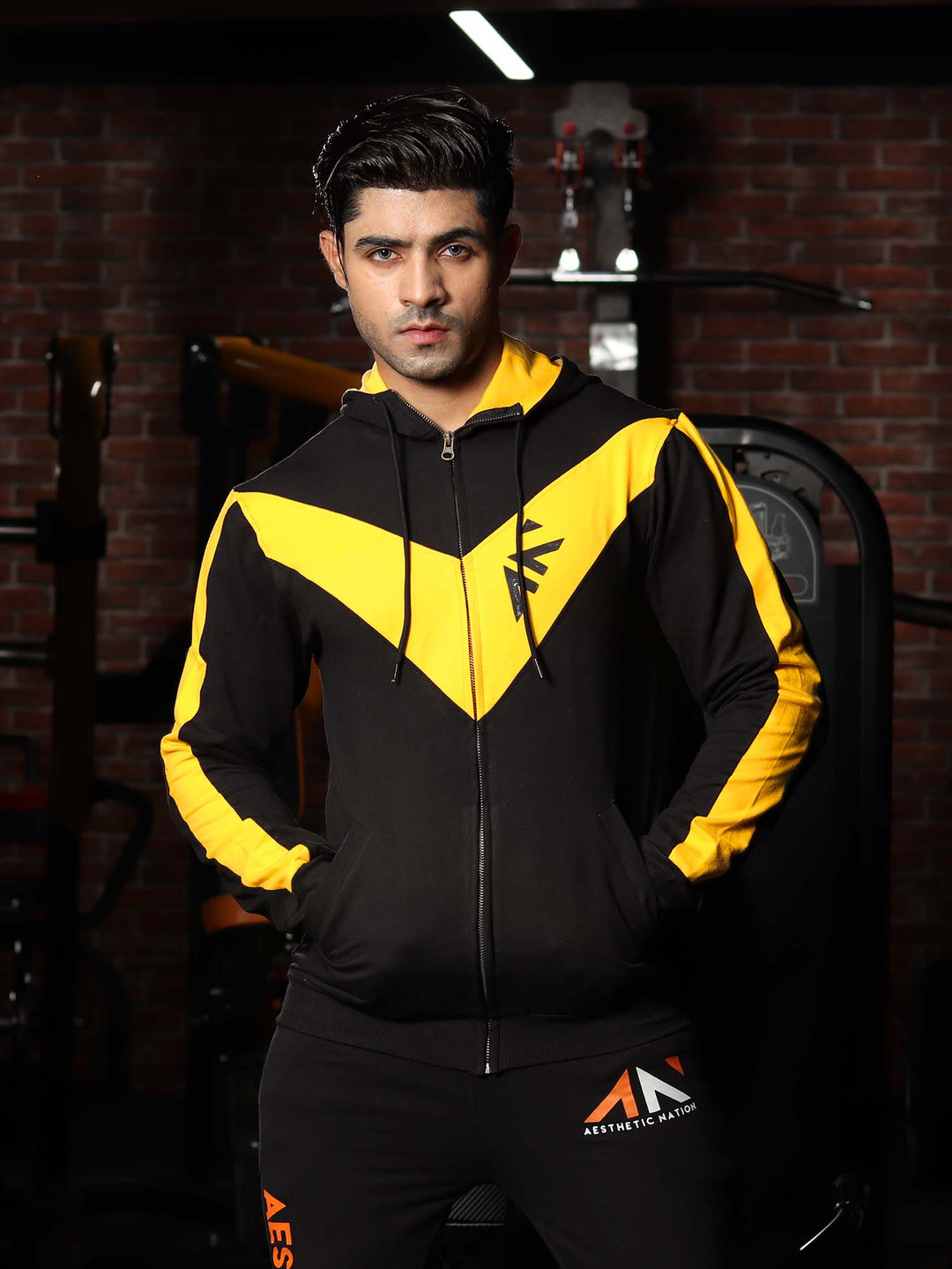 LEGACY - ICONIC HOODIE BLACK YELLOW Men's - AestheticNation